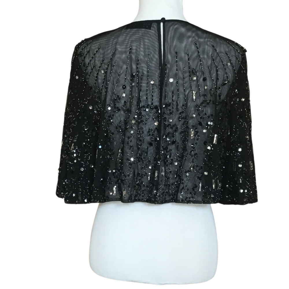 Mac Duggal Beaded Mini Capelet - Picture 5 of 12
